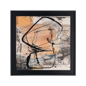 Cuadro Abstracto Impreso en Madera y Cristal con Marco Negro 73x3x73 cm