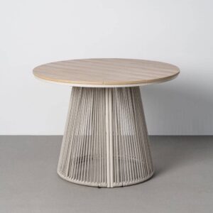 Mesa de Comedor de Exterior | Acabado Polywood y Ratán - 100 cm