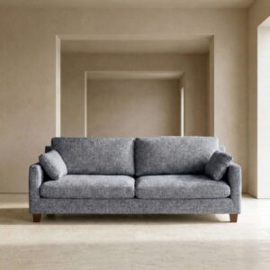 Sofá 3 plazas azul tapizado en tela con estructura de madera – 221 x 90 x 87 cm