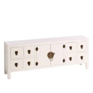 Mueble Blanco de DM con 8 Cajones Amplios - Almacenamiento Práctico y Elegante (50 cm)