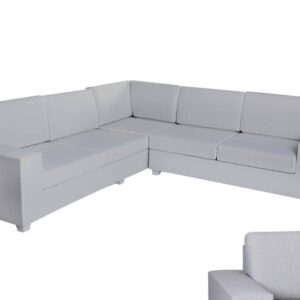 Sofá Rinconera de Lujo | Aluminio y Textileno Gris Claro - 253x250 cm