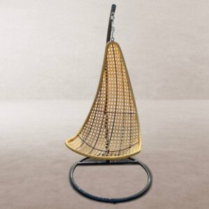 Silla Colgante con Soporte Niva | Ratán Beige Estilo Nature