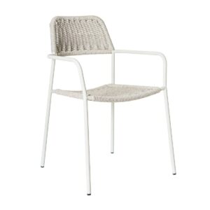 Silla Apilable Milos | Estructura Blanca / Asiento Gris