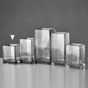 Jarrón Cuadrado de Vidrio 1000 ML - 10x10x13 cm