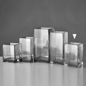 Jarrón Rectangular de Vidrio 920 ml - 10 x 8 x 15 cm