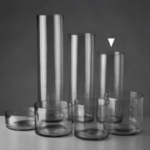 Jarrón Cilíndrico de Vidrio 15x15x40 cm - Capacidad 6100 ml