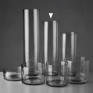 Jarrón Cilíndrico de Vidrio 15x15x50 cm - Capacidad 7700 ml