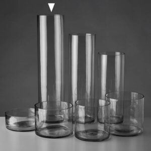 Jarrón Cilíndrico de Vidrio 15x15x60 cm - Capacidad 9300 ml
