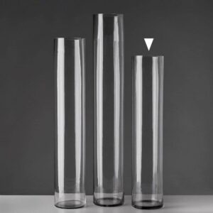 Jarrón Cilíndrico de Vidrio 15x15x70 cm - Capacidad 10900 ml