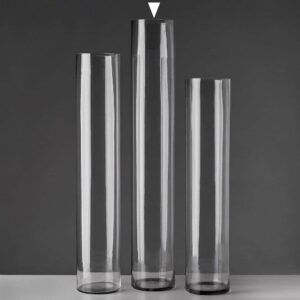 Jarrón Cilíndrico de Vidrio 15x15x90 cm - Capacidad 14000 ml