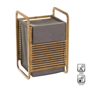 Cesto de Bambu-Tela 41x35x61 cm con Medidas Interiores 34x30x47 cm