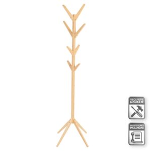 Perchero de Bambú 8 Brazos 54x54x170 cm con Soporte de 10 kg