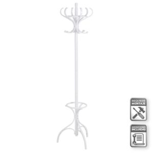 Perchero Thonet de Álamo Blanco 48x48x182 cm, Soporta 10 kg