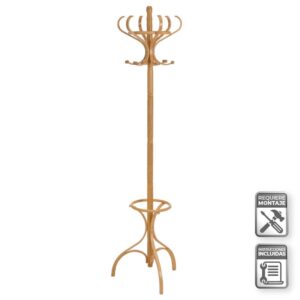 Perchero Thonet de Álamo Roble 48x48x182 cm, Soporta 10 kg