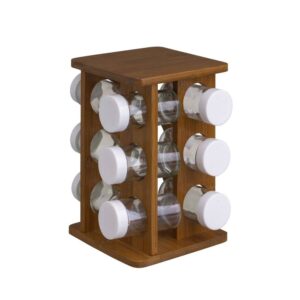 Especiero de Bambú Nogal 15x15x23 cm - No Apto Microondas/Lavavajillas