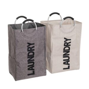 Cesto de Poliéster con Doble Asa de Aluminio 40x30x73 cm - Surtido 2/C