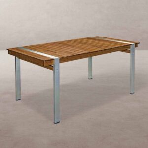 Mesa de Comedor Norah | Madera y Acero Inoxidable | Diseño Moderno - 160x85 cm