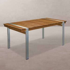 Mesa de Comedor Norah XL | Madera y Acero Inoxidable | Diseño Moderno - 220x100 cm