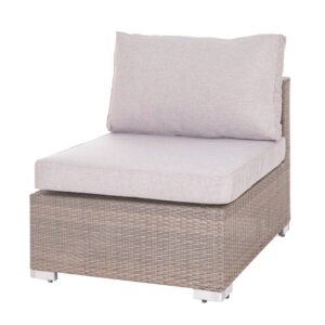 Sillón de Exterior 1 Plaza Marlene | Ratán Color Topo con Cojín