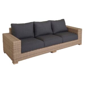 Sofá de Exterior 3 Plazas Saba | Ratán Natural Trenzado - 248 cm