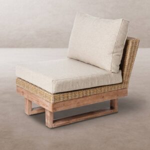 Sofá de Jardín Patsy sin Brazos | Ratán Natural - Módulo Combinable
