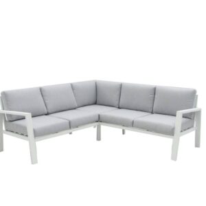 Sofá Rinconera Thais | Aluminio Blanco Resistente Exterior - 195x195 cm