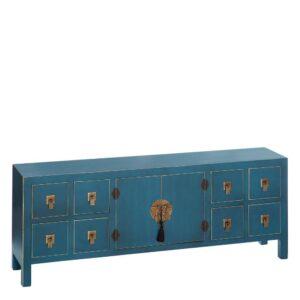 Mueble Oriental Azul de DM con 8 Cajones - Diseño Elegante y Funcional (50 cm)