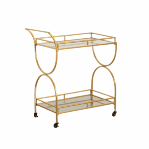 Camarera Dorada de Metal y Cristal Estilizada de 88 cm - Elegancia y Funcionalidad para tu Hogar o Eventos