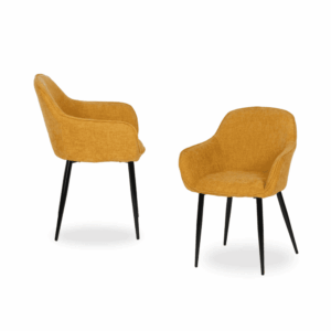 Pack de 2 Sillas Amarillas Milton con Estructura Metálica y Asiento Confortable - Diseño Moderno y Resistente para Comedores y Oficinas - 83 cm, Soportan hasta 140 kg, Sin Montaje