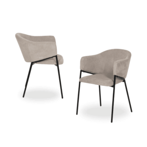 Pack de 2 Sillas Beige Quincy con Patas de Metal - Elegancia Moderna y Comodidad para Comedor y Oficina