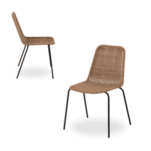 Pack de 2 Sillas Cruz de Acero y Polietileno para Exteriores - Diseño Moderno, Apilables y Resistentes (82 cm)