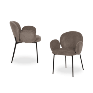 Pack de 2 Sillas Elias Taupe con Patas de Metal - Diseño Elegante y Confortable para Hogar y Oficina (79 cm)