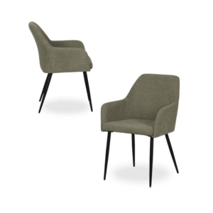 Pack de 2 Sillas Garvyn Verde de Tejido y Metal - Diseño Moderno y Ergonómico para Espacios Contract y Domésticos, Soporta 120 kg, 88 cm de Altura