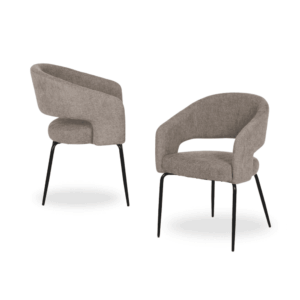 Pack de 2 Sillas Ivenel Gris Tejido con Patas de Hierro - Diseño Contemporáneo y Comodidad Ergonomica para Comedores y Oficinas