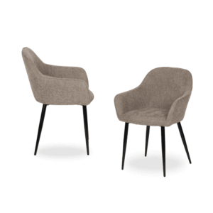 Pack de 2 Sillas Modernas Taupe con Estructura Metálica - Diseño Ergonómico y Confort Excepcional 83 cm Milton