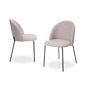 Pack de 2 Sillas Noah de Tela y Metal Beige - Diseño Moderno y Confortable para Comedores y Salones