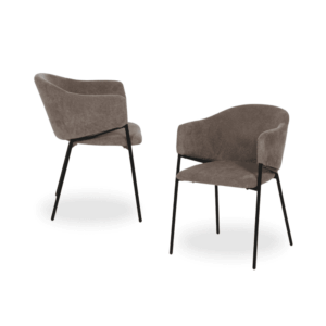 Pack de 2 Sillas Quincy Taupe con Patas de Metal - Diseño Moderno y Confortable 78 cm, Ideal para Hogar y Negocios