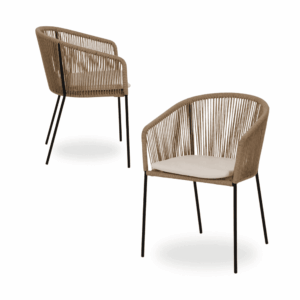 Pack de 2 Sillas Ryland de Polietileno y Acero para Jardín - Diseño Elegante y Cómodo, Altura 79 cm, Normativa EN581