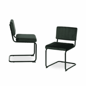 Pack de 2 Sillas Sutton Verde de Tejido y Metal - Diseño Moderno y Confort Ergonomico para Hogar y Oficina