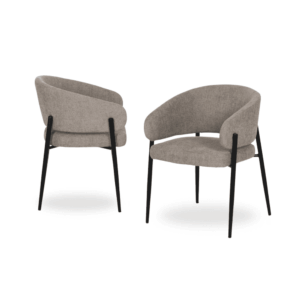 Pack de 2 Sillas Taupe Tejido con Patas de Hierro - Diseño Moderno y Confort Ergonomico 79 cm Drennan