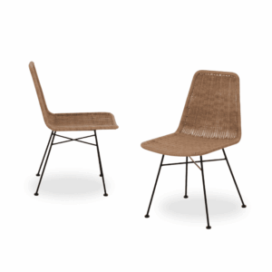 Pack de 2 Sillas de Acero y Polietileno Boone - Diseño Natural para Exteriores, 84 cm de Altura, Comodidad y Resistencia