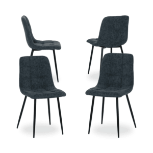 Pack de 4 Sillas Azules Magnus con Patas de Metal - Diseño Ergonómico y Elegante para Contract y Hogar (89 cm)