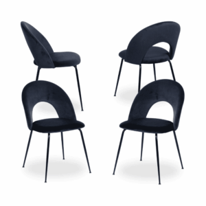 Pack de 4 Sillas Baylor Azul de Tejido y Metal - Diseño Moderno, Confort y Durabilidad para Hogar y Comercio