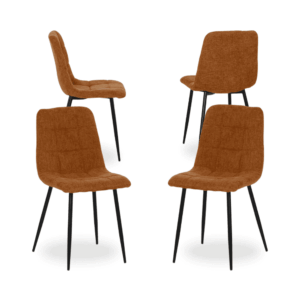 Pack de 4 Sillas Marrón Magnus con Patas de Metal - Diseño Ergonómico y Resistente para Contract y Hogar, 89 cm