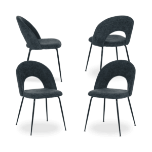 Pack de 4 Sillas Modernas Azul con Respaldo Curvado y Estructura Metálica - Comodidad y Estilo para Comedores y Espacios Elegantes 81 cm Heath