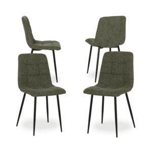 Pack de 4 Sillas Verdes Magnus con Patas de Metal - Diseño Moderno y Ergonómico para Contract y Hogar, 89 cm de Altura, Normativa EN16139:2013