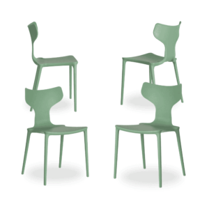 Pack de 4 Sillas de Polipropileno Verde Menta Sam - Diseño Moderno, Apilables y Ergonómicas para Hogar y Oficina