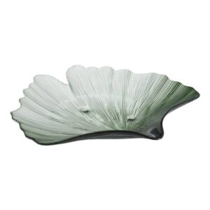 Bandeja Decorativa de Cristal Verde Concha de 33 cm - Hecha a Mano en Vidrio SODA-LIME, Ideal para Decoración y Uso Diario