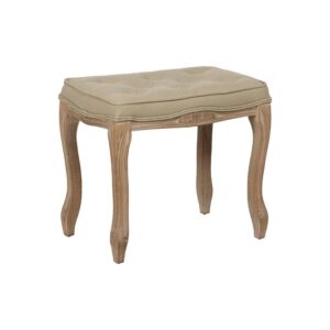 Banqueta Beige Moderna de Madera y Tejido - 47 cm, Asiento Cómodo y Elegante para Decoración Interior