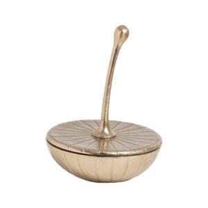 Caja Decorativa Dorada de Aluminio de 33 cm - Elegante Almacenaje en Metal para Decoración y Organización